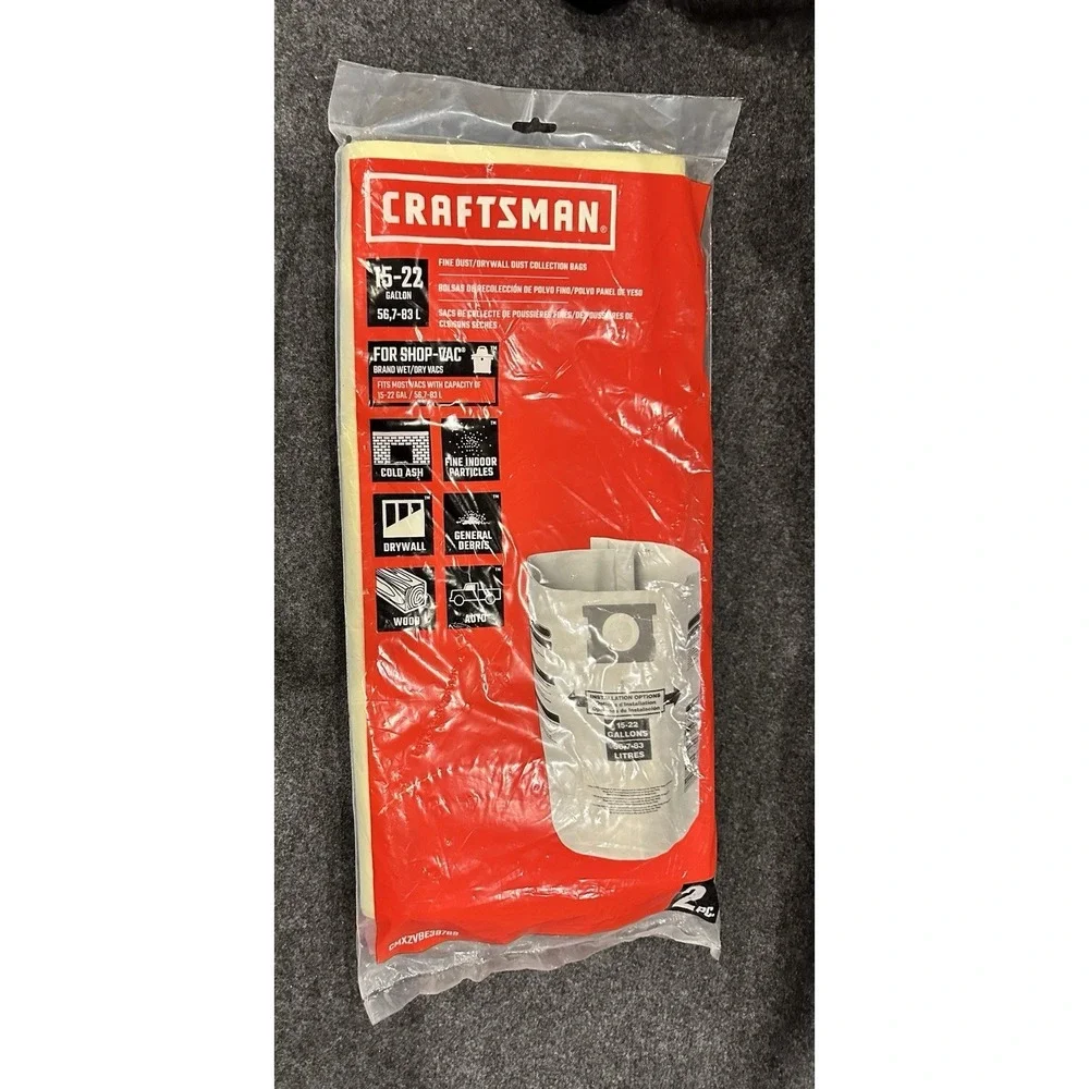 CRAFTSMAN Shop-Vac CMXZVBE38769 Fine Dust-Drywall Dust 2 Bags Sealed New